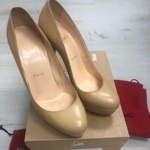 Christian Louboutin Bianca 140 Biege Pump Heels 39